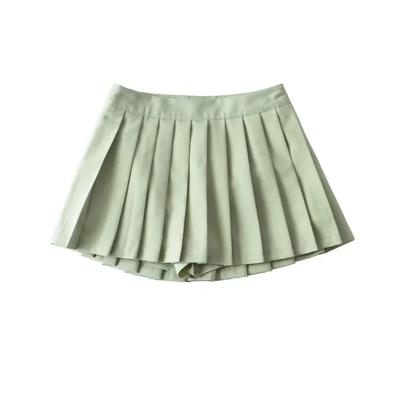 Summer women's pleated skirt, Korean high waisted suit, hanging anti exposure A-line skirt