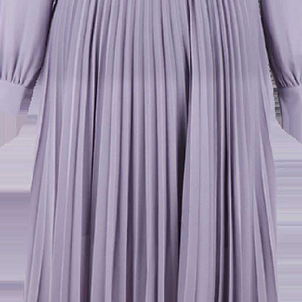 Dark Purple Long-sleeved Chiffon Dress