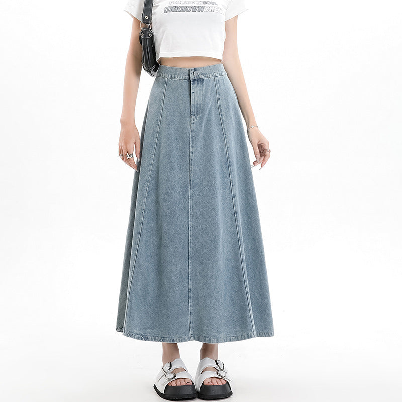 Elegance Retro Denim Skirt For Women