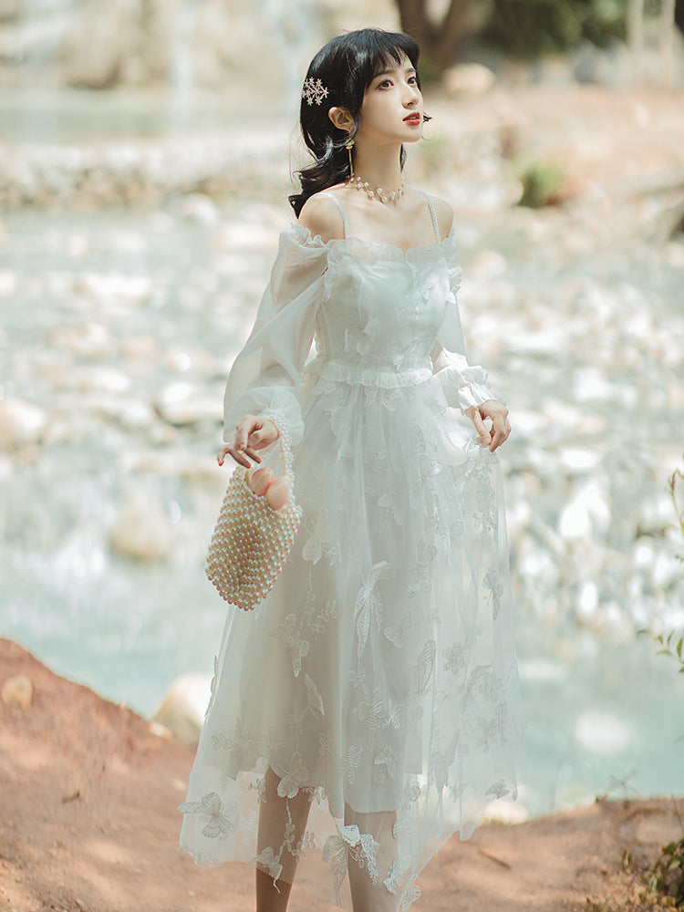 Three-dimensional bow white dress super fairy series