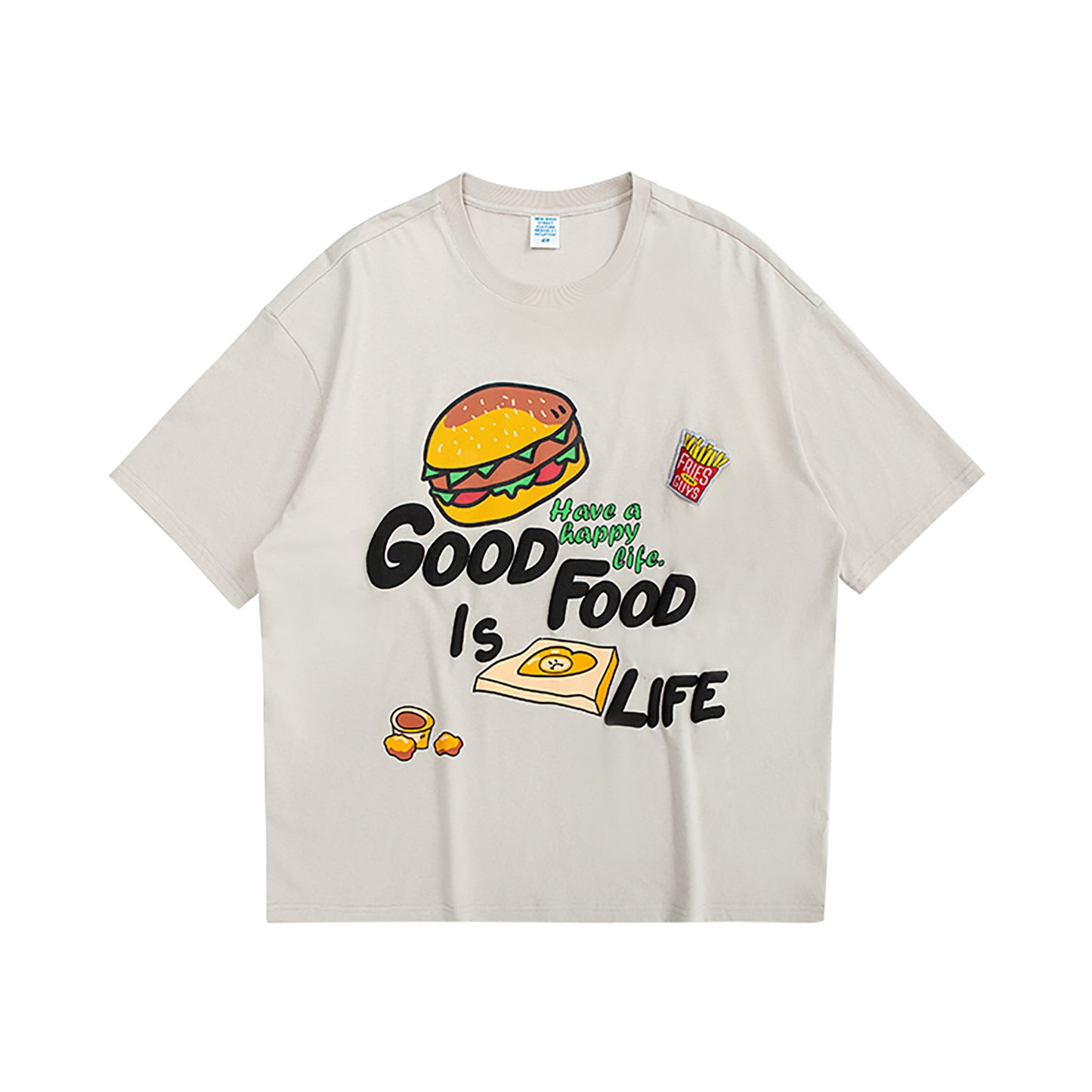 New Arrival French Fries Cartoon Burger Loose T-shirt Top