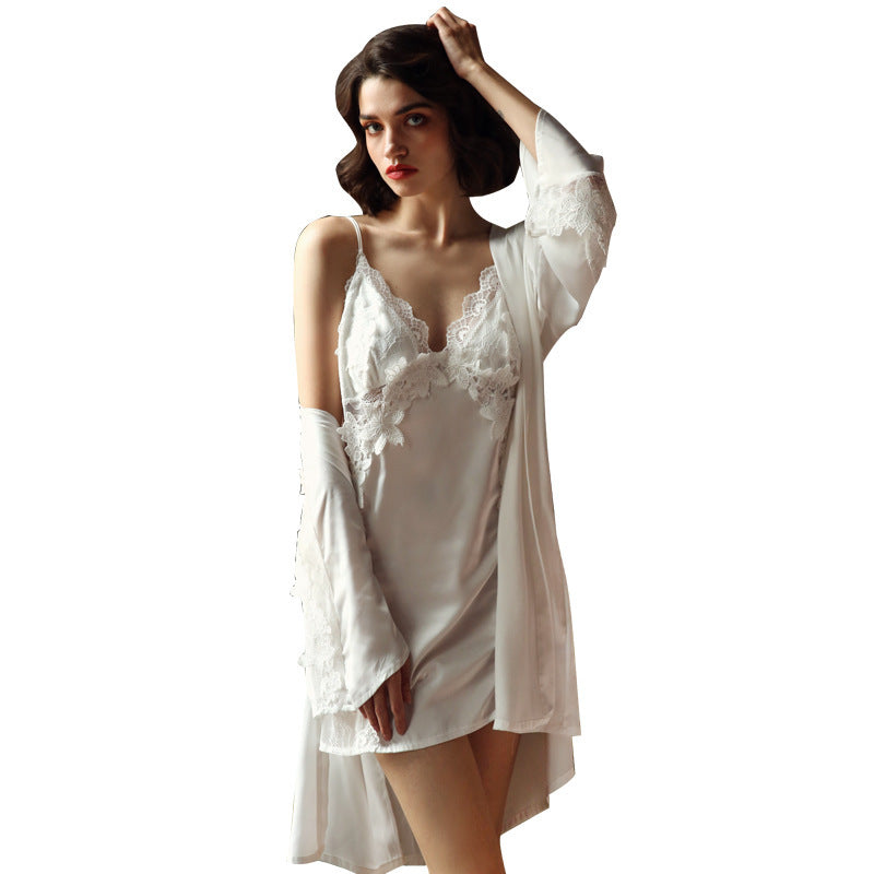 Two-piece dress with suspender dress and nightgown