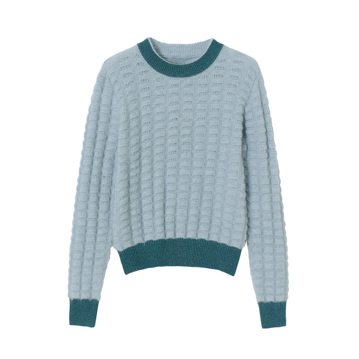 Women's color matching retro sweater