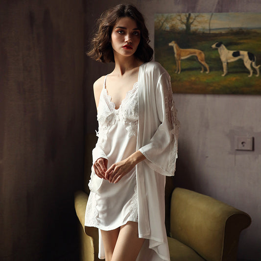 Two-piece dress with suspender dress and nightgown