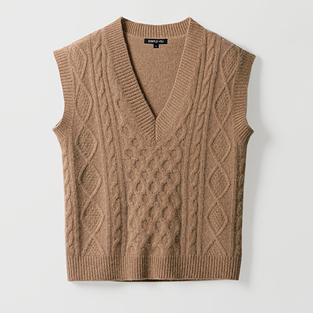 V-neck knitted vest