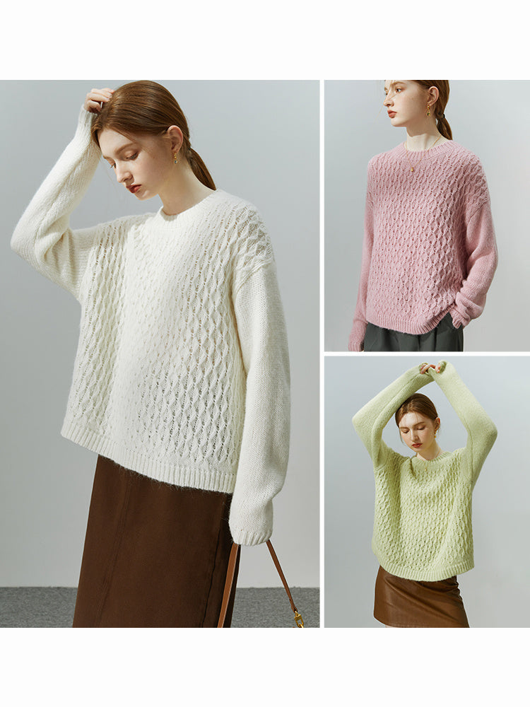 Women's Winter Texture Twisted Sweater Pullover Knitting Bottoming Shirt