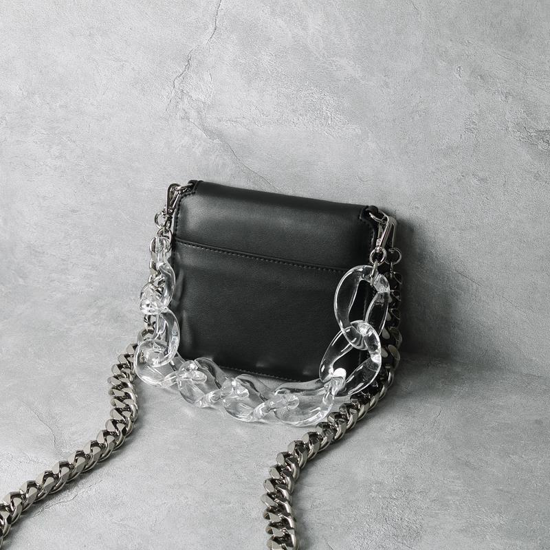 Acrylic transparent chain portable crossbody ladies square bag