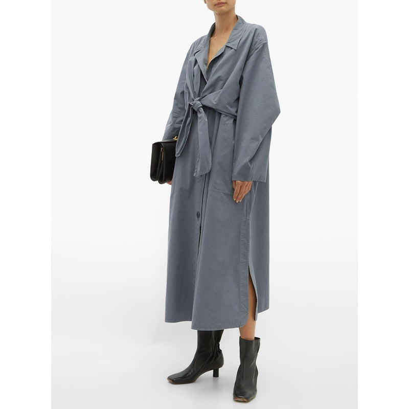 Lapel trench coat