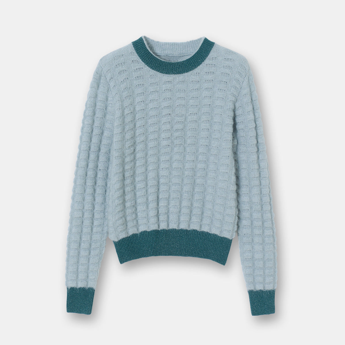 Women's color matching retro sweater