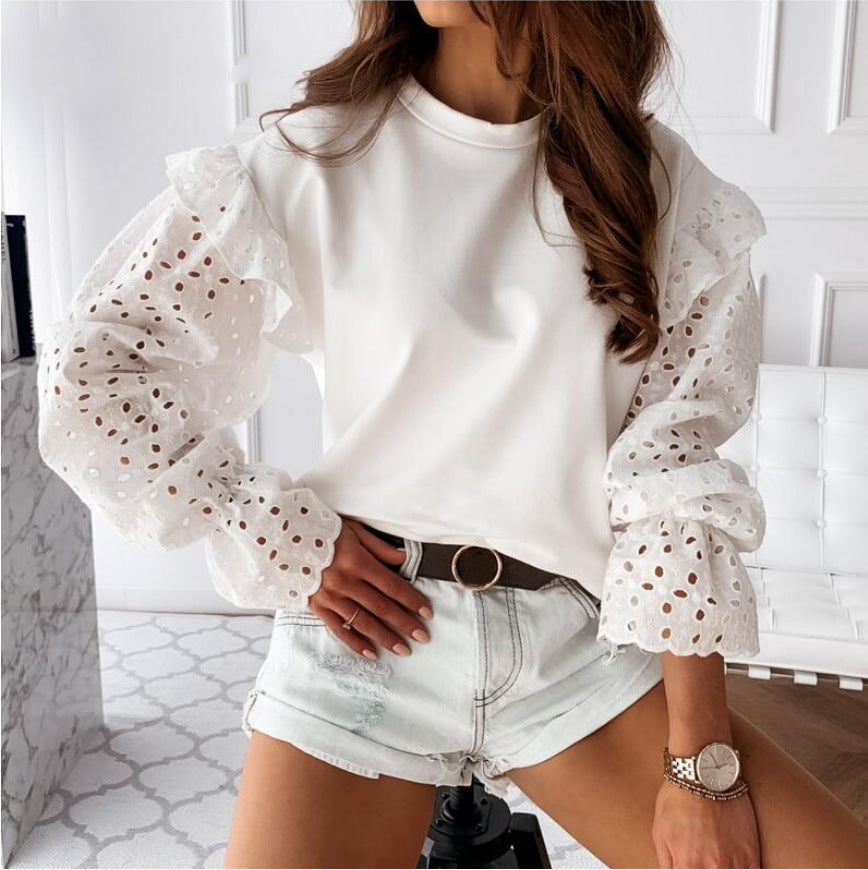 Ladies European And American Fashion Stitching Jacket Lace