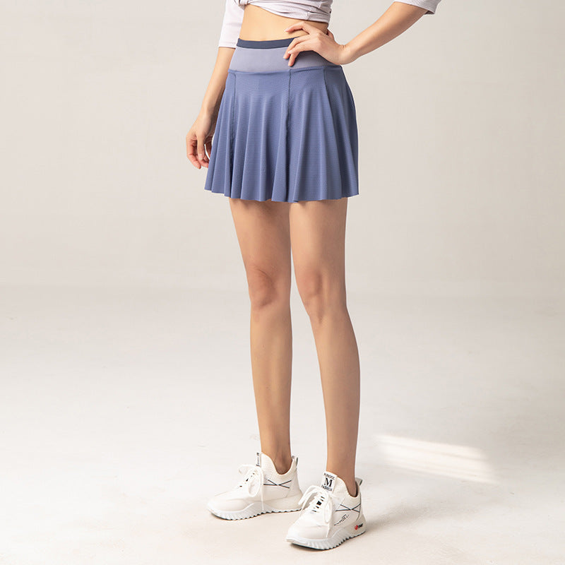 Workout Clothes Sports Short Skirt Female Pleated Fake Two-Piece Badminton Shorts