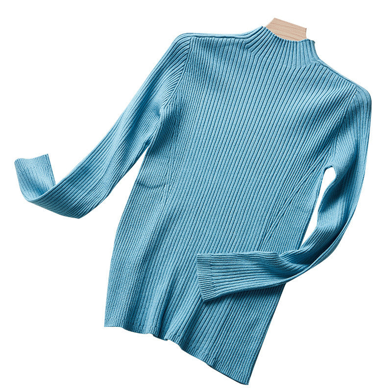 Silk Cashmere Blend Turtleneck Slim Fit Shirt Women's Pullover