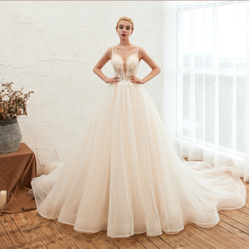 Starry Sky Luxury IG Tail Thin Hundred Dreams Master Wedding Dress