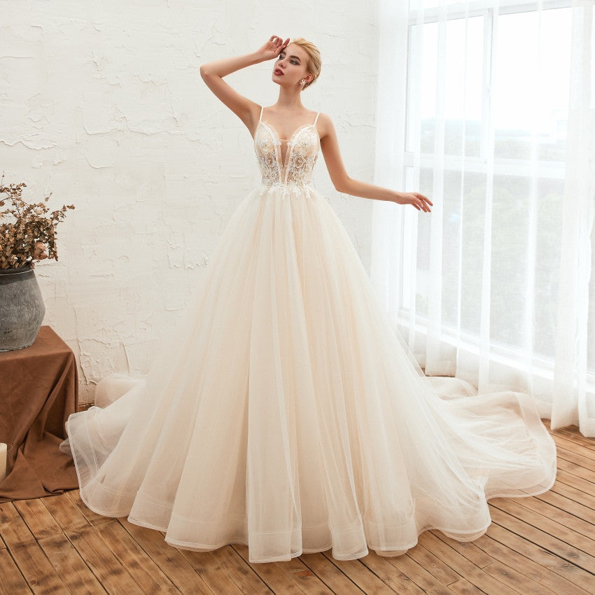 Starry Sky Luxury IG Tail Thin Hundred Dreams Master Wedding Dress