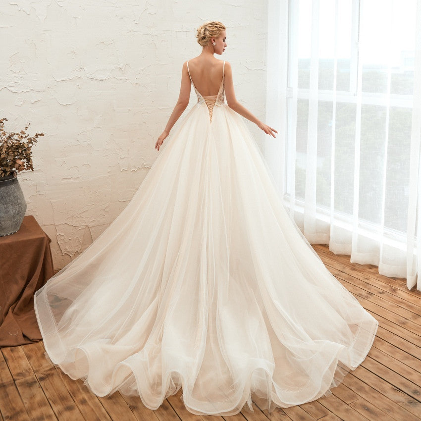 Starry Sky Luxury IG Tail Thin Hundred Dreams Master Wedding Dress