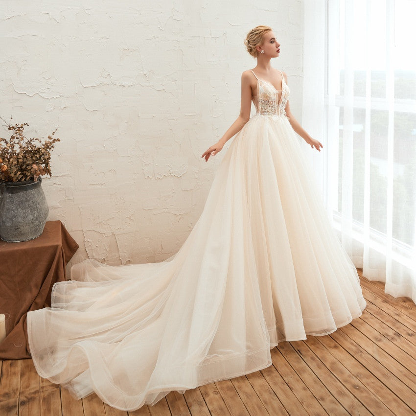 Starry Sky Luxury IG Tail Thin Hundred Dreams Master Wedding Dress