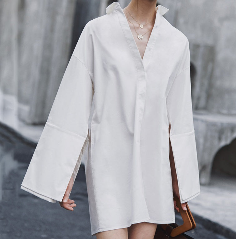 Loose shirt dresses with long sleeves summer dresses