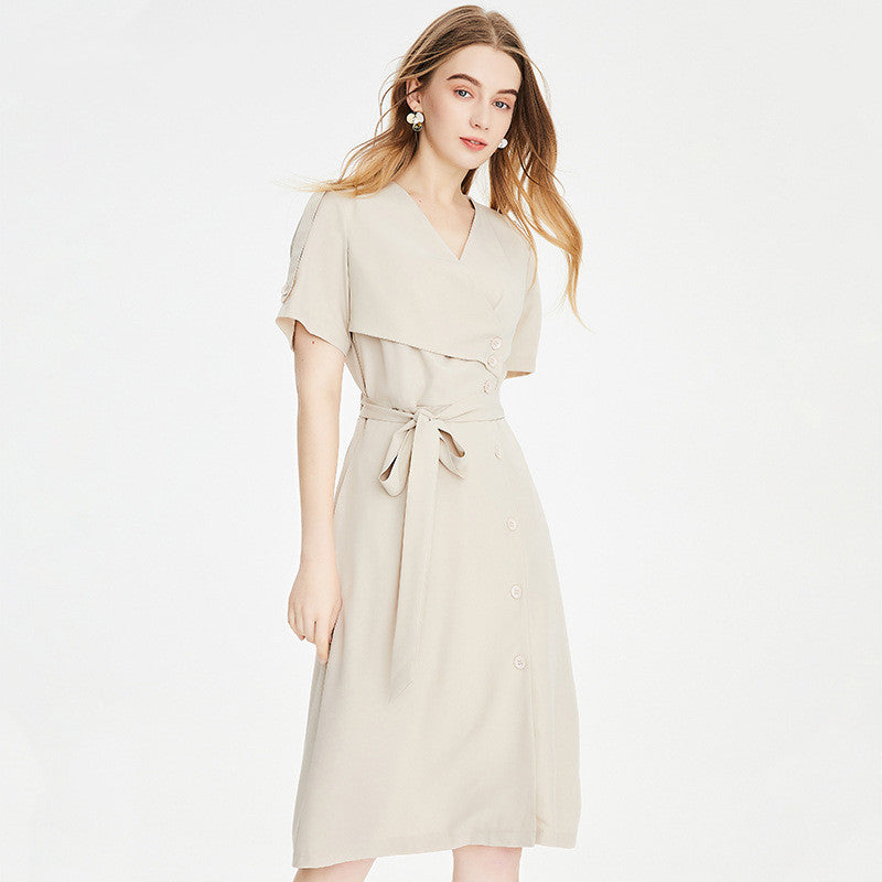 Elegant V-neck French High-waisted Dress