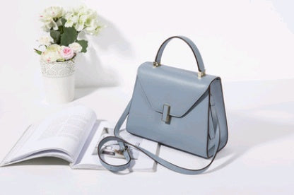 spring and summer new simple portable handbag leather bag shoulder Messenger bag