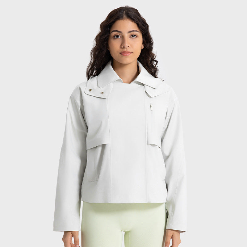 Windproof, Waterproof And Breathable Short Trench Coat Women's Detachable