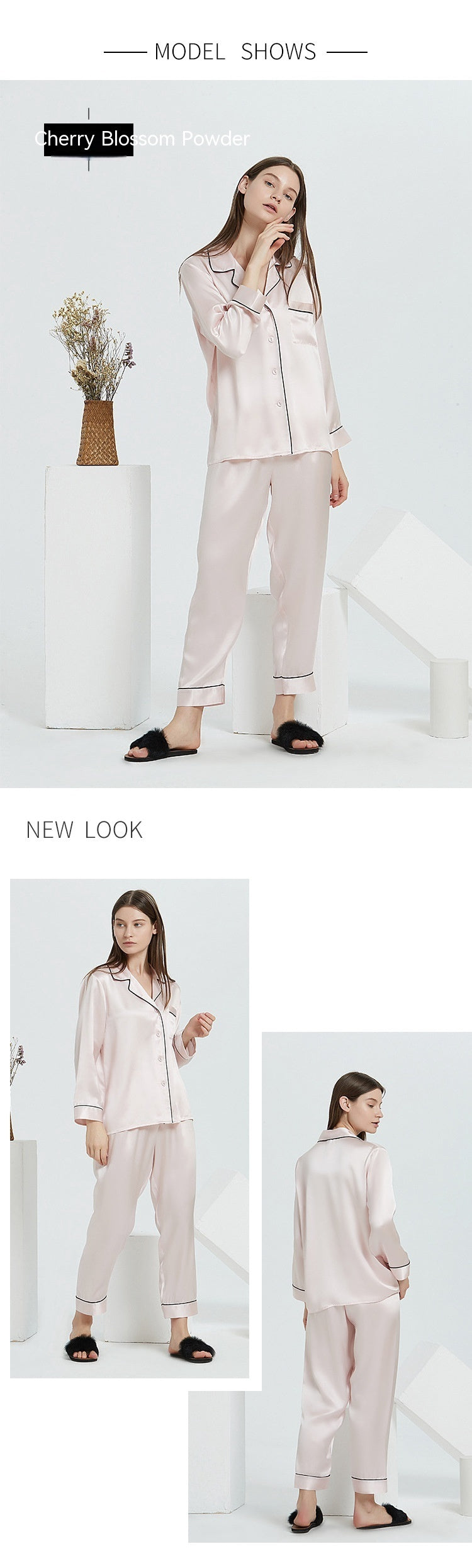 Spring And Autumn 100 Mulberry Silk Couple Silk Pajamas