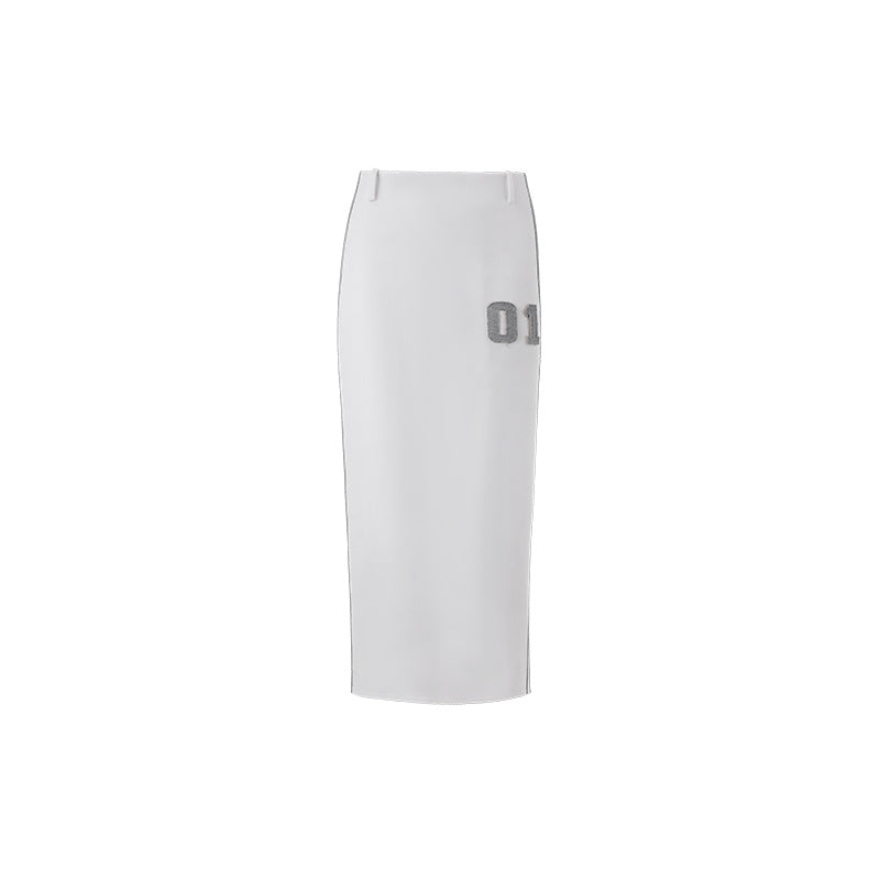 Retro sports and leisure color-blocking skirt