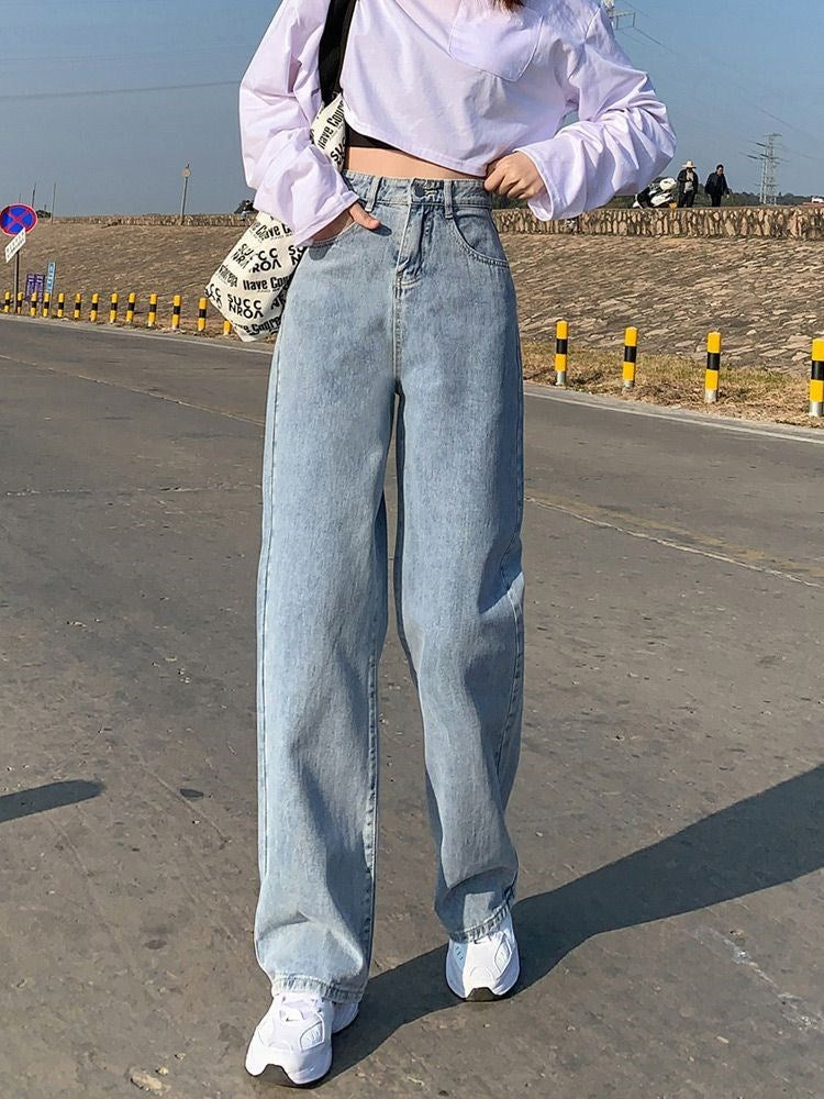 Wide Leg Jeans For Women Bottom Baggy Denim Pants Trousers