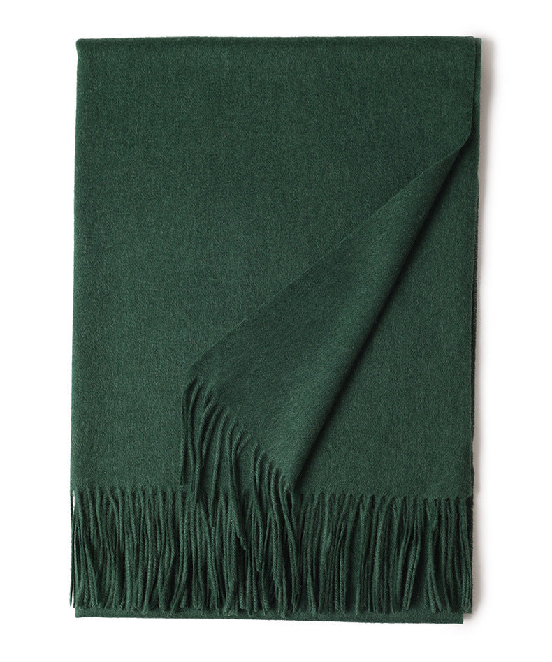 New Solid Color Wool Long Beard Warm Tassel Scarf Thick