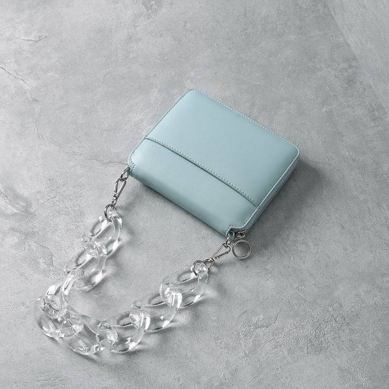 Acrylic transparent chain portable crossbody ladies square bag