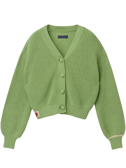 Grass green sweater cardigan sweater