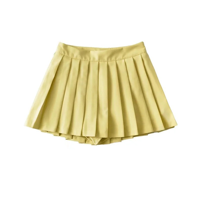 Summer women's pleated skirt, Korean high waisted suit, hanging anti exposure A-line skirt