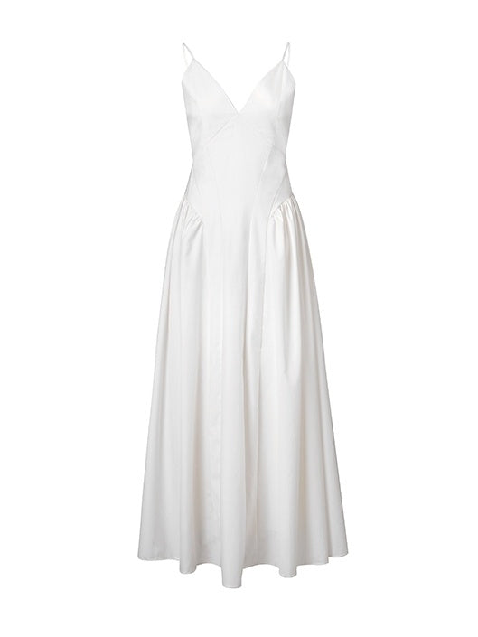 French Strap Dress First Love V-Neck White