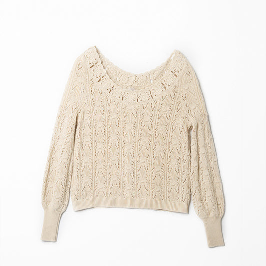 Early Autumn New Two-side Wearable Crocheted Knitted Top Casual All-matching