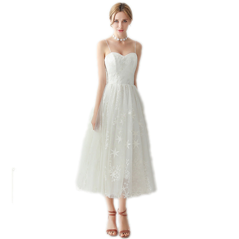 Ladies Wedding Banquet White Evening Dress