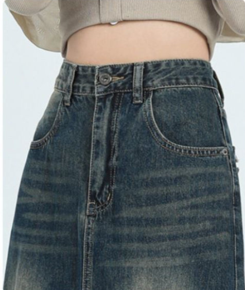 Fashion Retro Women's High Waist Split Skirt