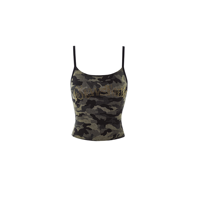 Ladies Camouflage Lining With Hot Diamond Camisole