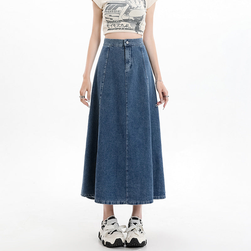 Elegance Retro Denim Skirt For Women