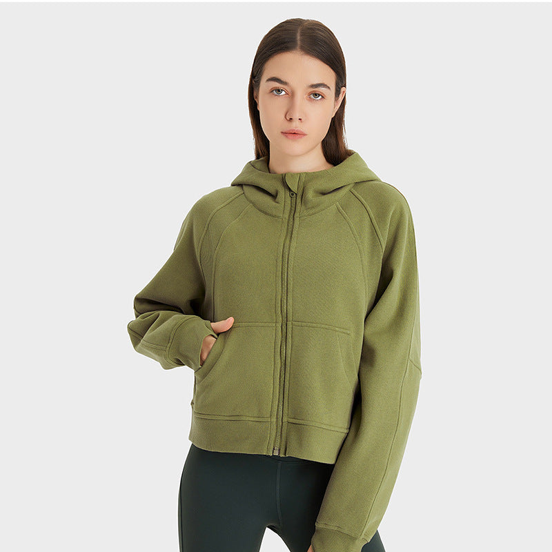 Autumn and Winter Women's Sports Fitness Running Sweatshirt Jacket