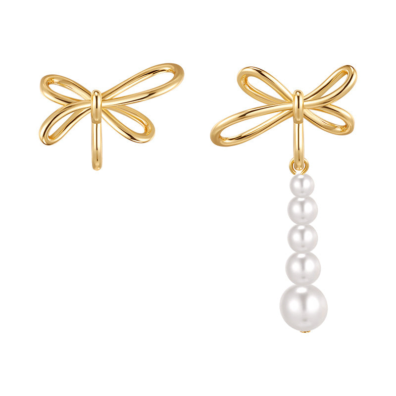 Women's Summer Butterfly Pearl Earrings