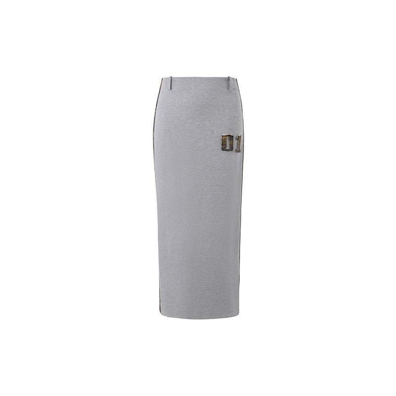 Retro sports and leisure color-blocking skirt