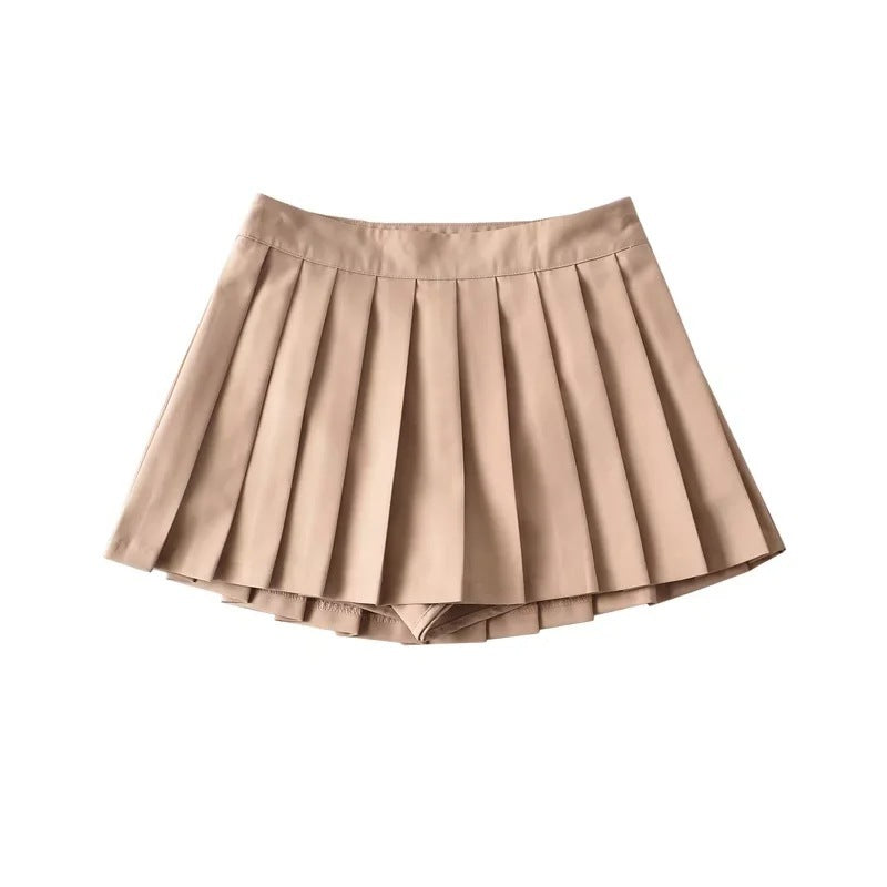 Summer women's pleated skirt, Korean high waisted suit, hanging anti exposure A-line skirt