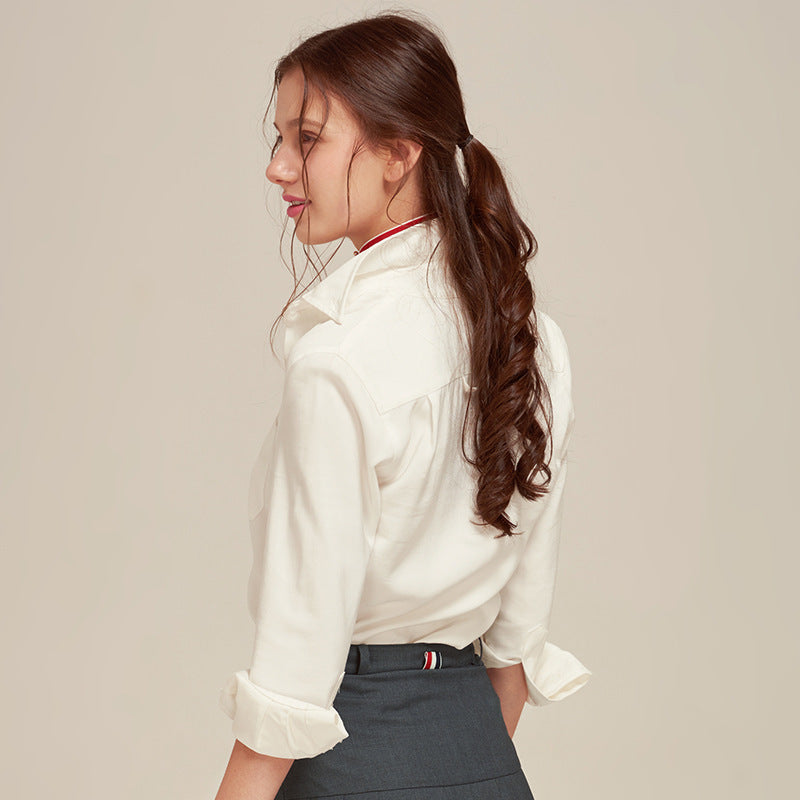 Stylish white long sleeve shirt