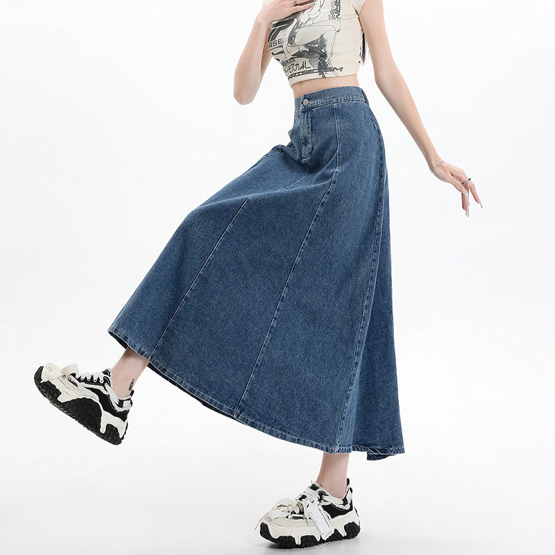 Elegance Retro Denim Skirt For Women