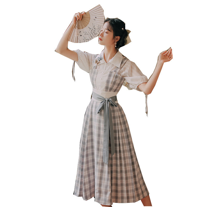 Women's Chinese Antique Strap Skirt Set