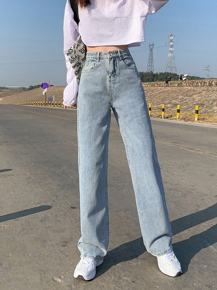 Wide Leg Jeans For Women Bottom Baggy Denim Pants Trousers