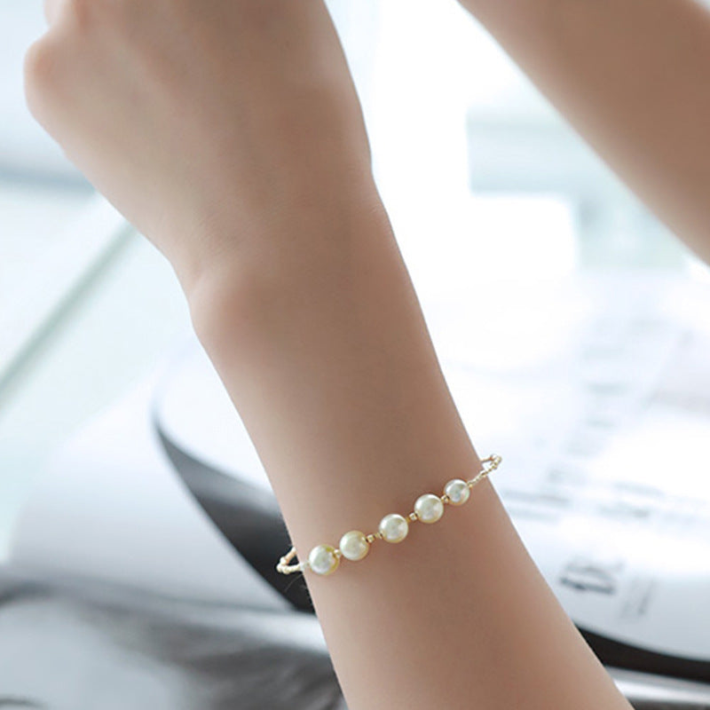 New European and American Light Gold Pearl Bracelet