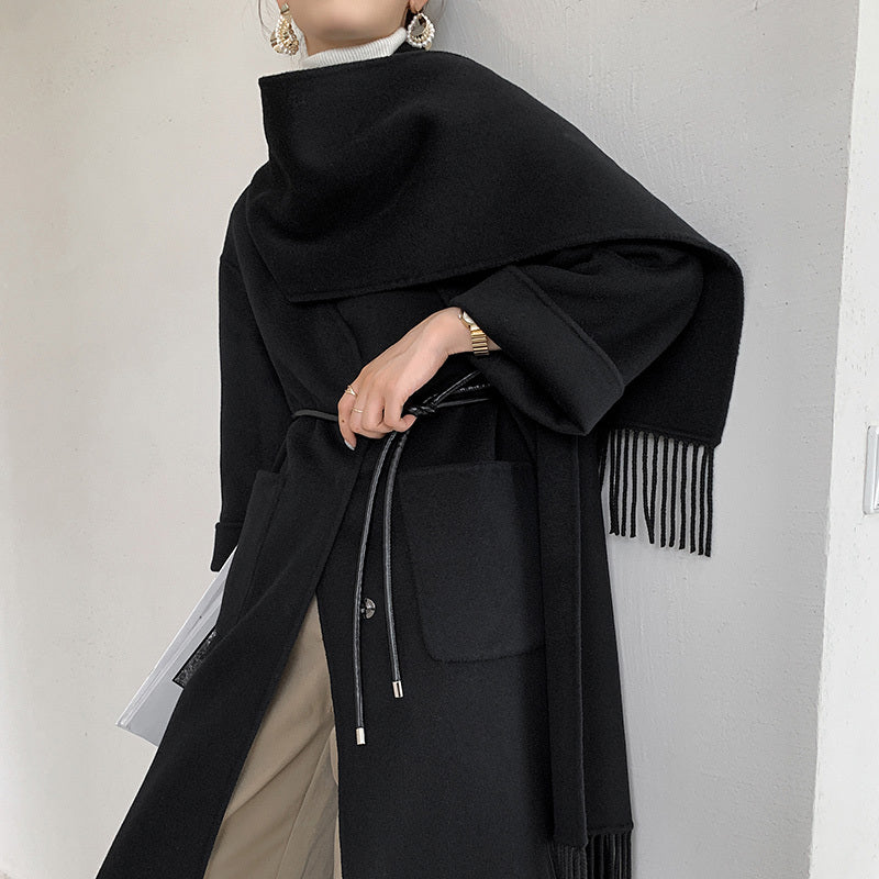 Fashion Scarf Double-sided Wool Coat