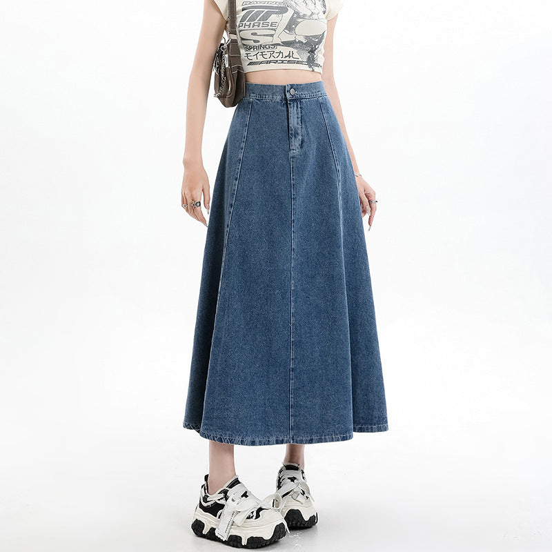 Elegance Retro Denim Skirt For Women