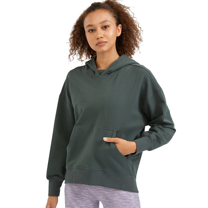 Ladies Warm Sports Fitness Yoga Top Hoodie