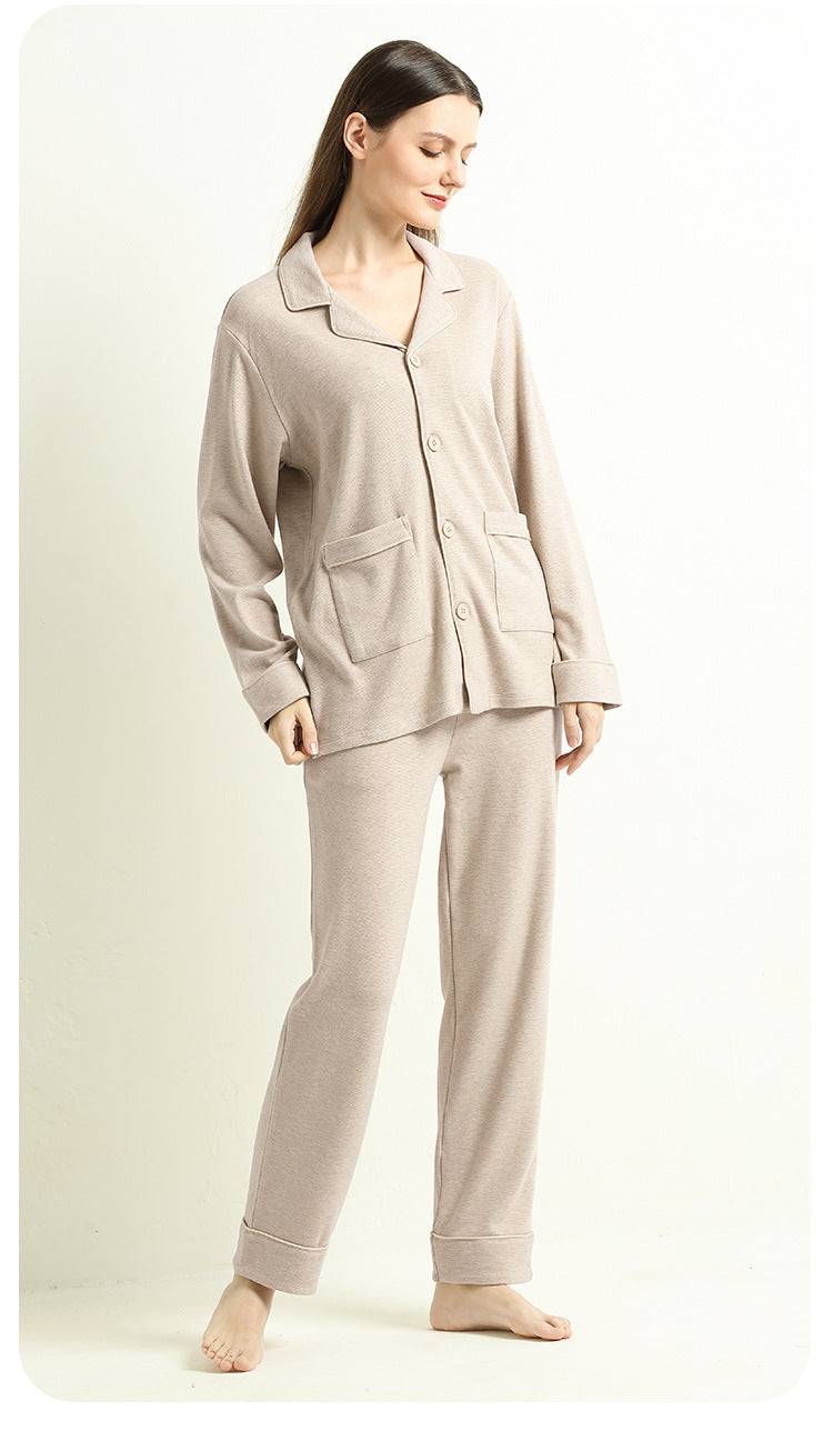 Autumn And Winter Women's Fleece-lined Thickened Pajamas Suit